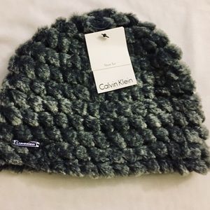 Calvin Klein | Grey Faux Fur Winter Hat